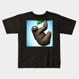 Happy Sloth Art Kids T-Shirt